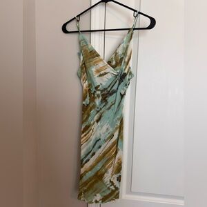 Elegant Multicolor Tie-Dye Dress